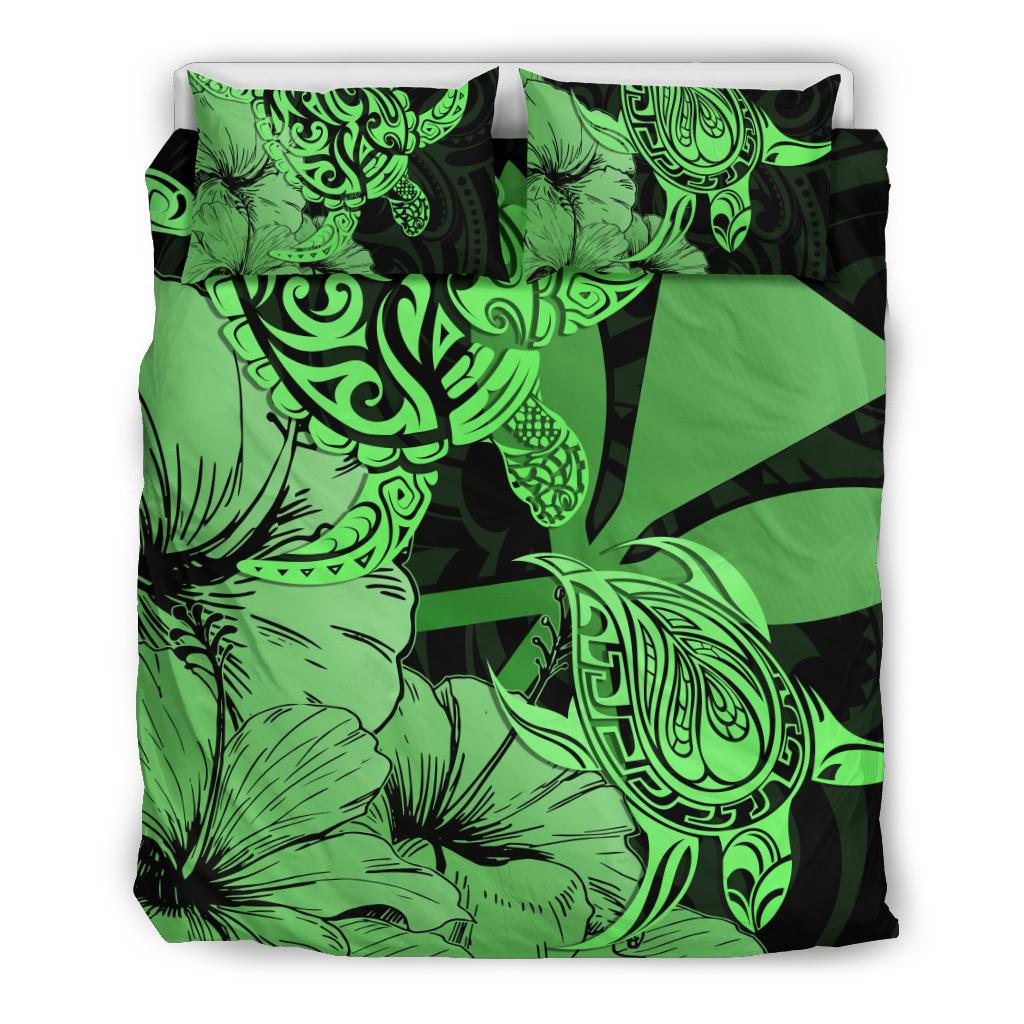 Hawaii Turtle Bedding Set Polynesian Hibiscus Art Ver 2.0 Green AH Green - Polynesian Pride