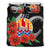 Polynesian Bedding Set - Tahiti Duvet Cover Set - Hibiscus Coat of Arm Black - Polynesian Pride