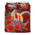 Polynesian Bedding Set - Tahiti Duvet Cover Set - Hibiscus Coat of Arm Red - Polynesian Pride