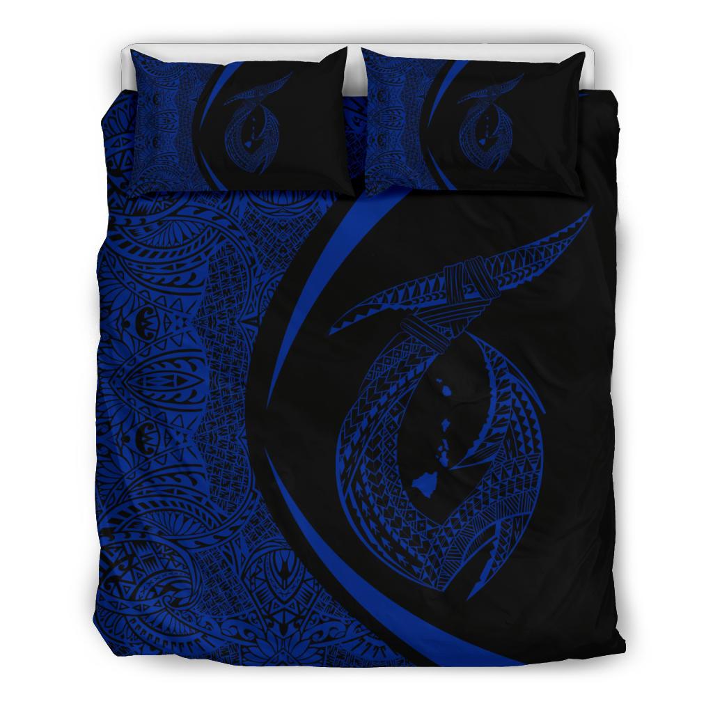 Hawaii Fish Hook Polynesian Bedding Set - Circle Style Blue Blue - Polynesian Pride