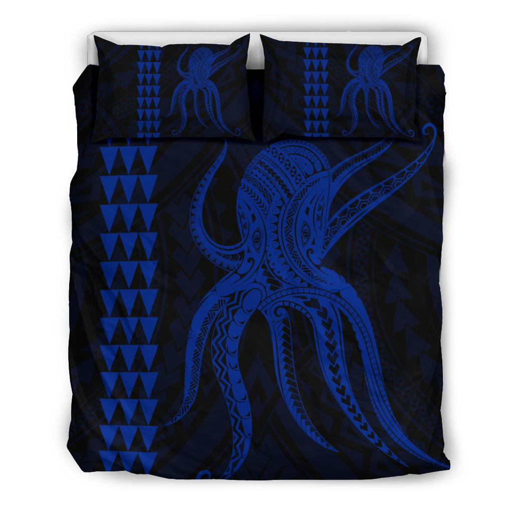 Hawaii Octopus KaKau Polynesian Bedding Set - Blue Blue - Polynesian Pride