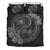 Hawaii Yin Yang Turtle Shark Hibiscus Plumeria Bedding Set - Gray Gray - Polynesian Pride