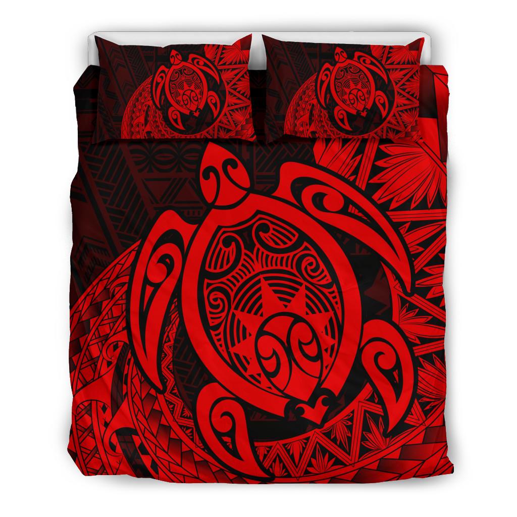 Hawaii Bedding Set - Hawaii Polynesian Turtle Bedding Set - Daria Style Red Red - Polynesian Pride