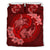 Hawaii Yin Yang Turtle Shark Hibiscus Plumeria Bedding Set - Red Red - Polynesian Pride