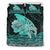 Hawaii Hibiscus Wale Polynesian Bedding Set Turquoise - Polynesian Pride