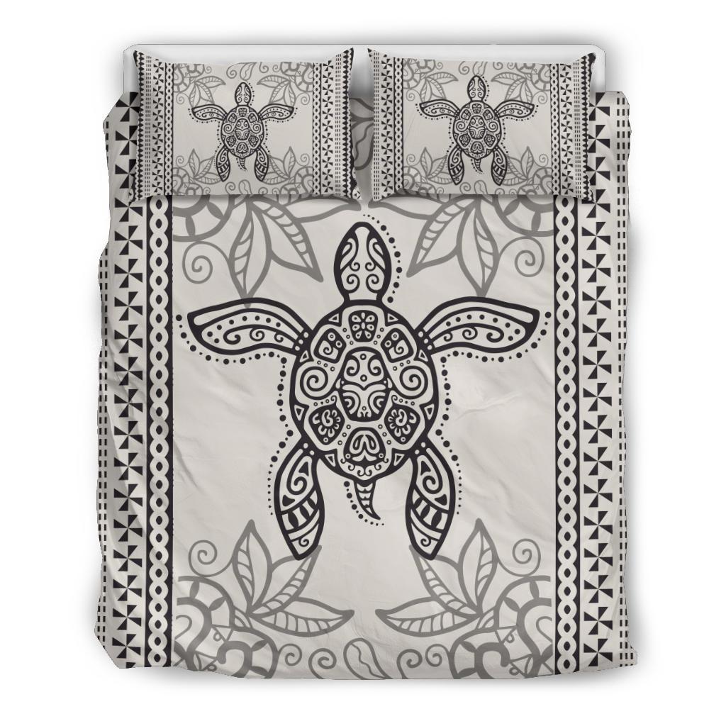 Hawaii Bedding Set - Hawaii Turtle Pattern Bedding Set White - Polynesian Pride