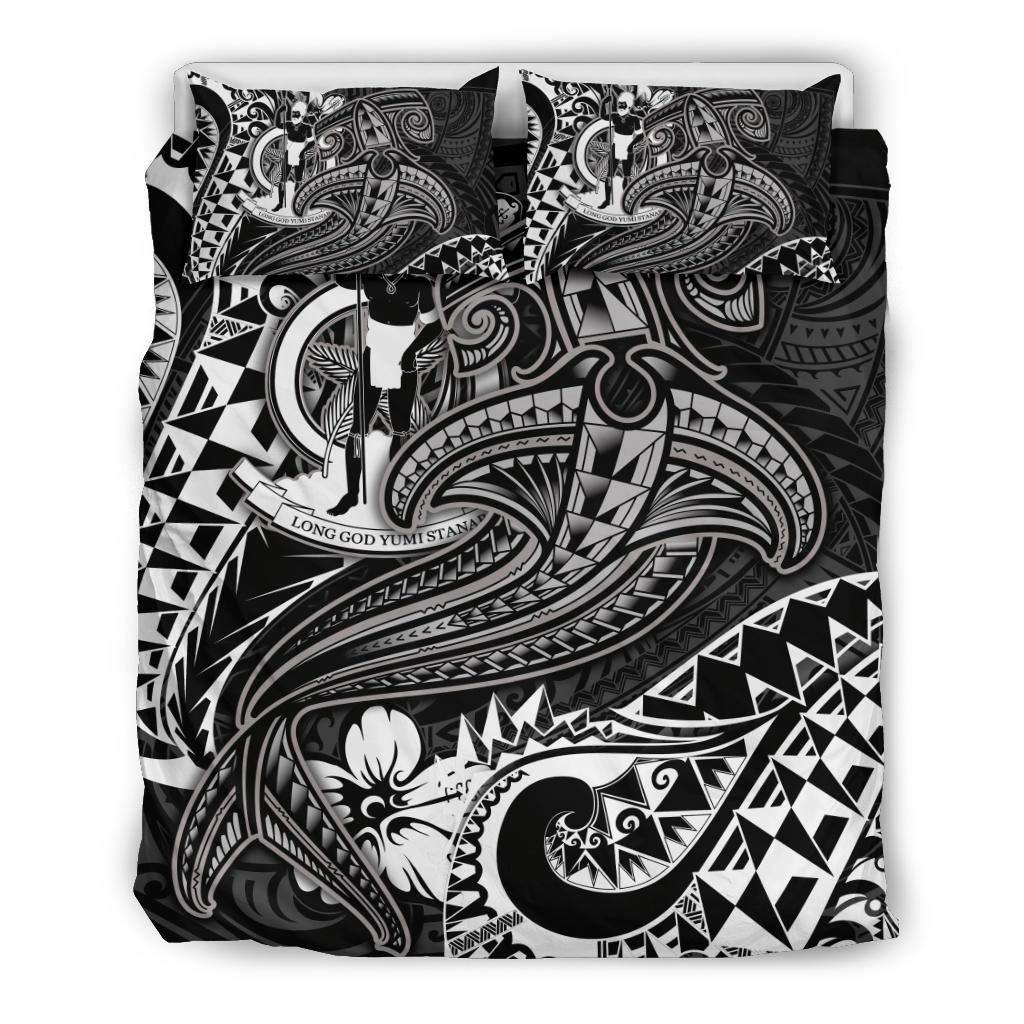 Vanuatu Polynesian Bedding Set - White Shark Polynesian Tattoo - Polynesian Pride