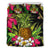 Hawaii Tropical Flowers Pineapple Bedding Set Black - Polynesian Pride