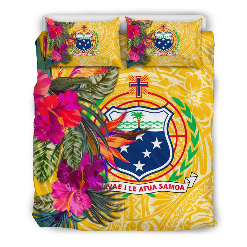 Samoa Bedding Set - Hibiscus Polynesian Pattern Yellow Version - Polynesian Pride