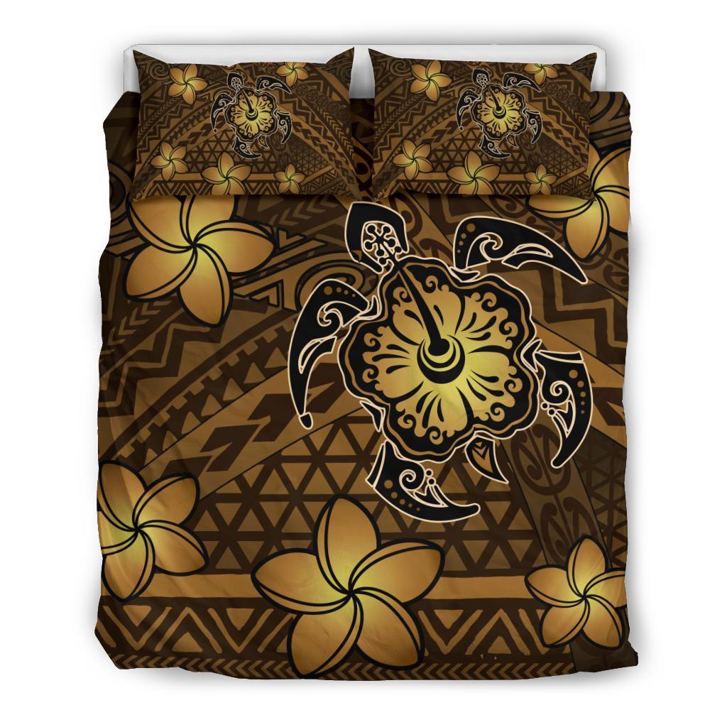 Hawaii Mix Polynesian Turtle Plumeria Bedding Set - AH - Nick Style - Brown Brown - Polynesian Pride