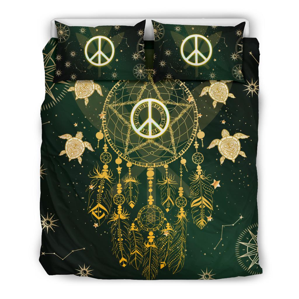 Hawaii Dream Catcher Peace Style Galaxy - Bedding Set AH Green - Polynesian Pride