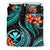 Polynesian Bedding Set - Hawaii Duvet Cover Set - Turquoise Plumeria - Polynesian Pride