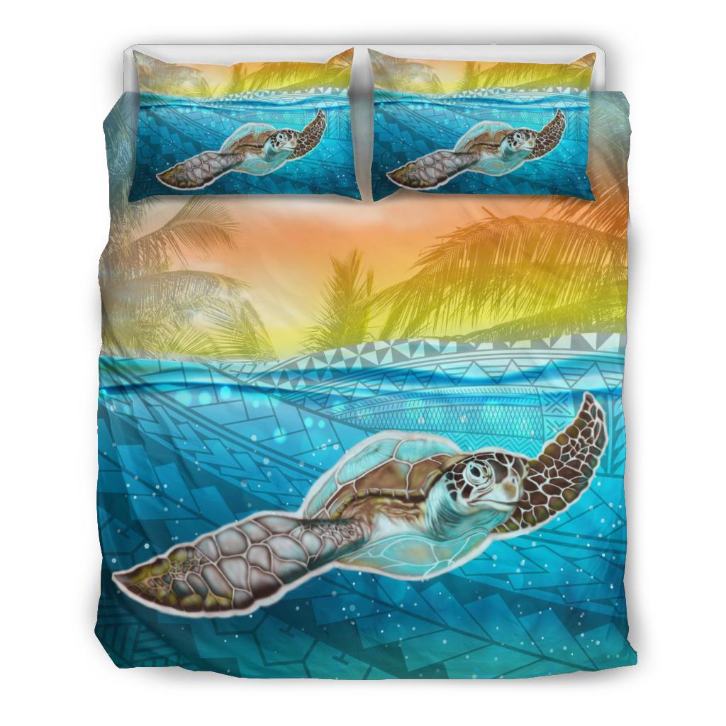 Hawaii Sunshine Palm Tree Polynesian Turtle Bedding Set Art - Polynesian Pride