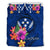 Micronesia Bedding Set - Kosrae Duvet Cover Set Floral With Seal Blue - Polynesian Pride