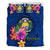 Polynesian Bedding Set - Nauru Duvet Cover Set Floral With Seal Blue - Polynesian Pride