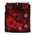 Polynesian Hawaii Kanaka Maoli Bedding Set - Humpback Whale with Hibiscus (Red) - Polynesian Pride