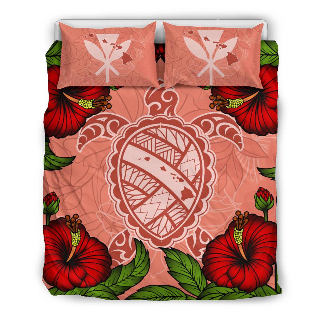 Hawaii Turtle Hibiscus Pink Bedding Set - Fide Style Pink - Polynesian Pride