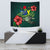 Cook Islands Polynesian Tapestry - Green Turtle Hibiscus One Style Small 60" x 51" Green - Polynesian Pride