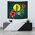 New Caledonia Polynesian Tapestry - Green Turtle Hibiscus One Style Small 60" x 51" Green - Polynesian Pride