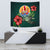 Tahiti Polynesian Tapestry - Green Turtle Hibiscus One Style Small 60" x 51" Green - Polynesian Pride