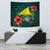 Tokelau Polynesian Tapestry - Green Turtle Hibiscus One Style Small 60" x 51" Green - Polynesian Pride