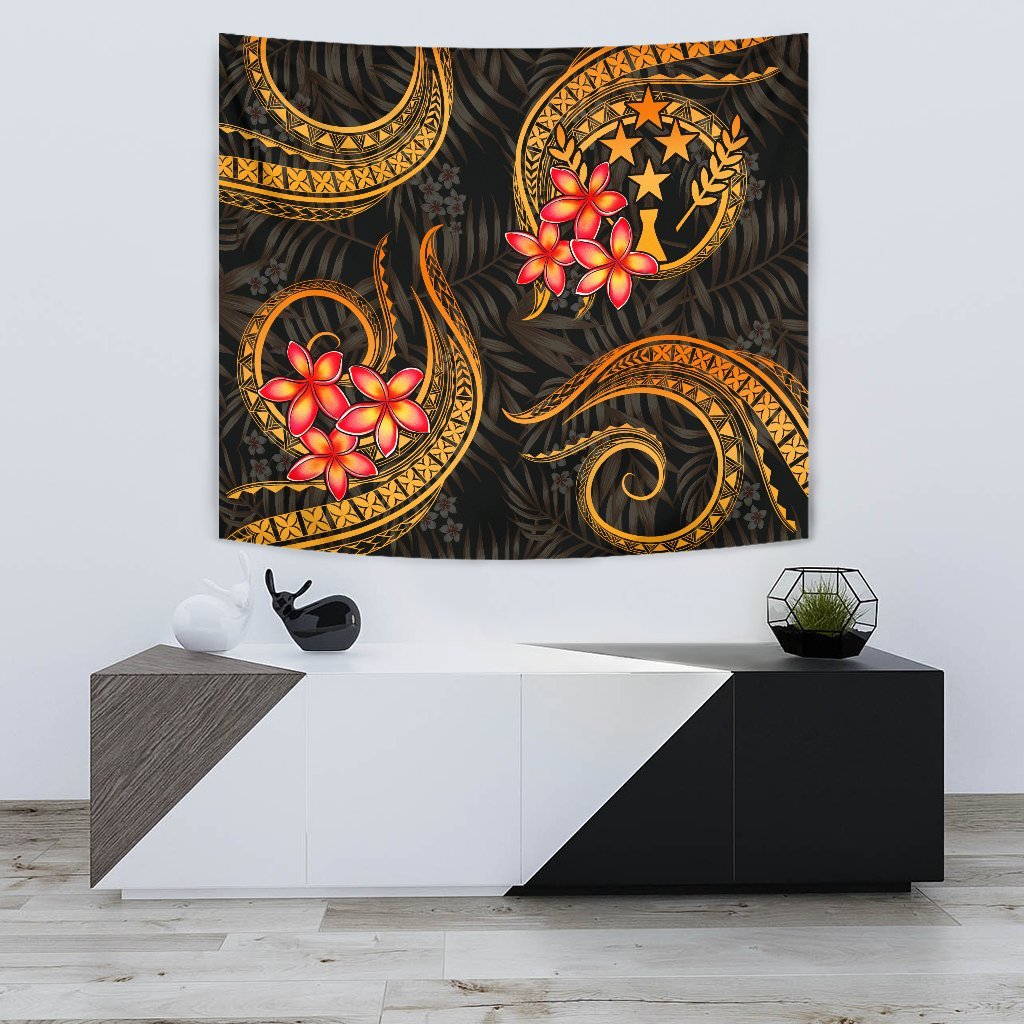 Kosrae Micronesian Tapestry - Gold Plumeria - Polynesian Pride