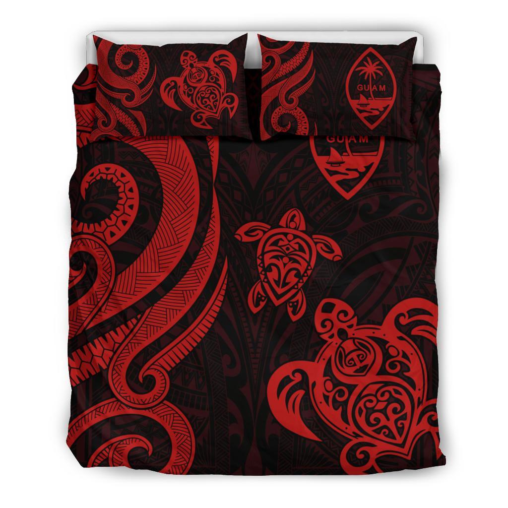 Guam Polynesian Bedding Set - Red Tentacle Turtle - Polynesian Pride
