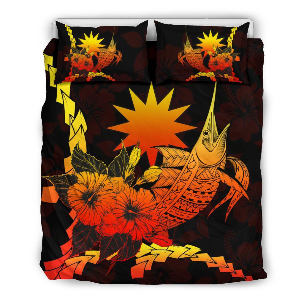 Nauru Polynesian Bedding Set - Swordfish With Hibiscus - Polynesian Pride