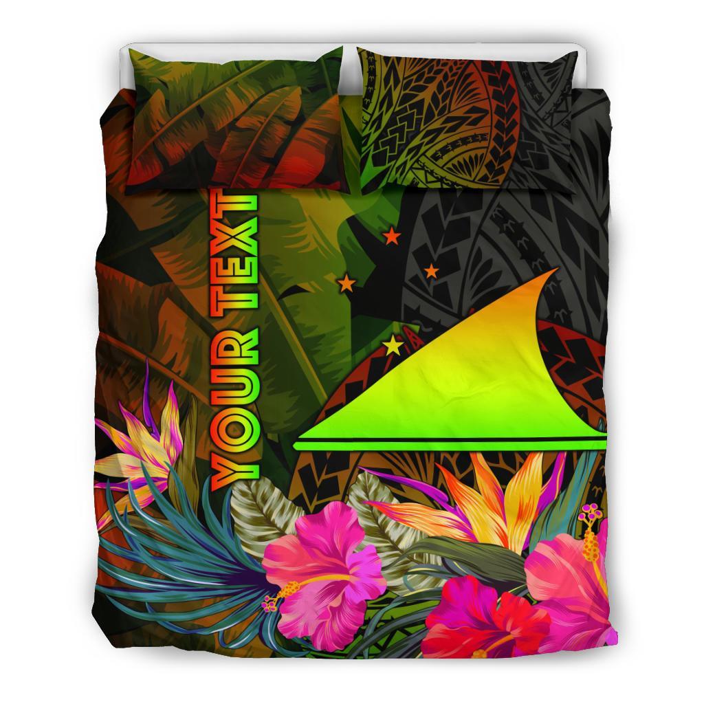 Tokelau Polynesian Personalised Bedding Set - Hibiscus and Banana Leaves - Polynesian Pride