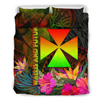 Wallis and Futuna Polynesian Bedding Set - Hibiscus and Banana Leaves - Polynesian Pride
