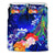 Tahiti Bedding Set - Humpback Whale with Tropical Flowers (Blue) - Polynesian Pride