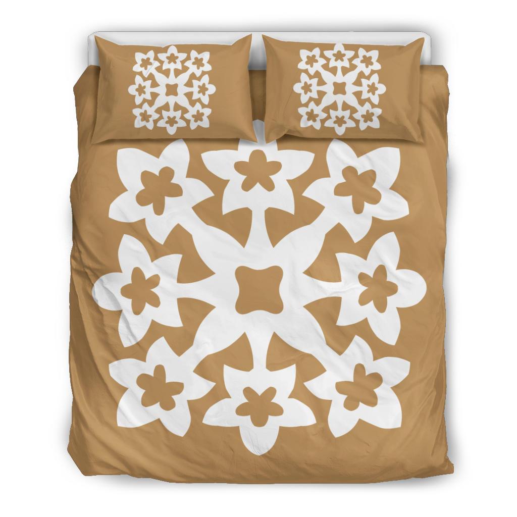 Hawaiian Bedding Set Royal Pattern - Gold - A1 Style Gold - Polynesian Pride