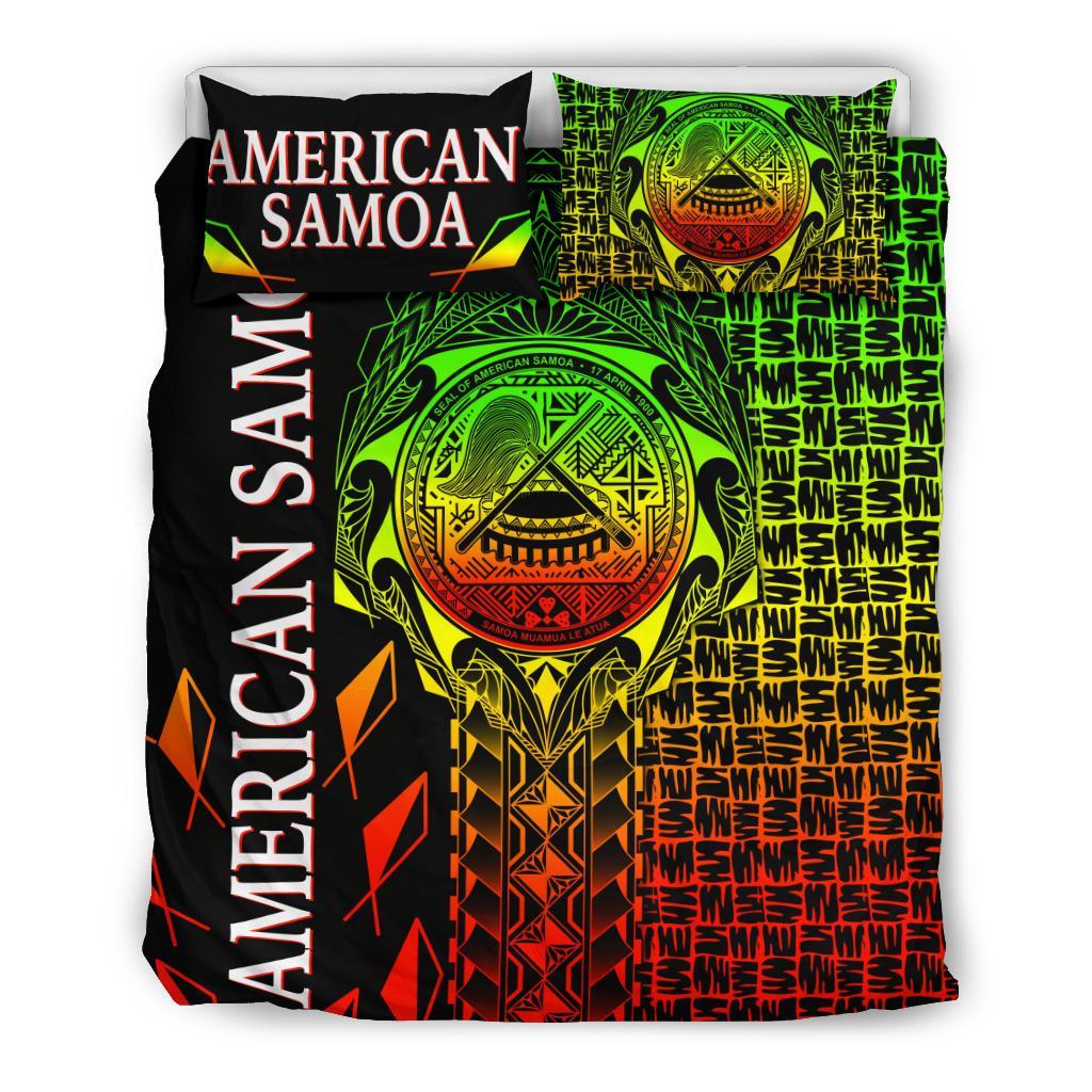 American Samoa Bedding Set - AS Seal Rocket Style (Reggae) - Polynesian Pride