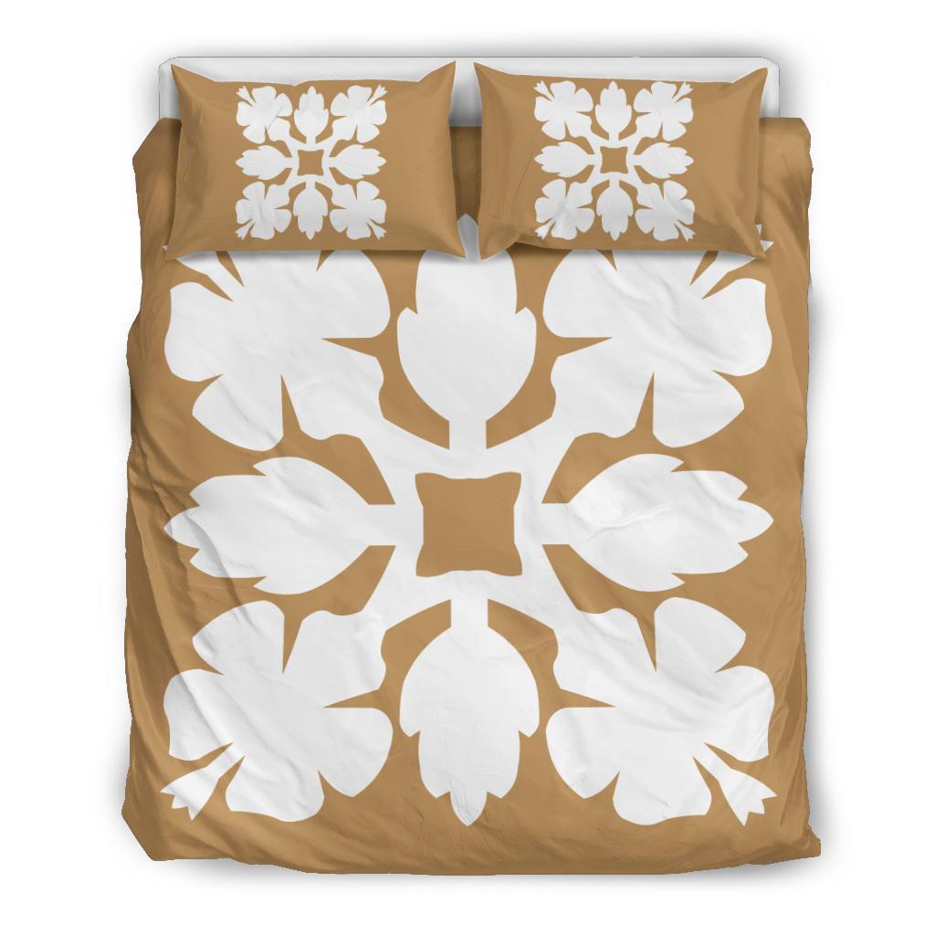 Hawaiian Bedding Set Royal Pattern - Gold - C1 Style Gold - Polynesian Pride