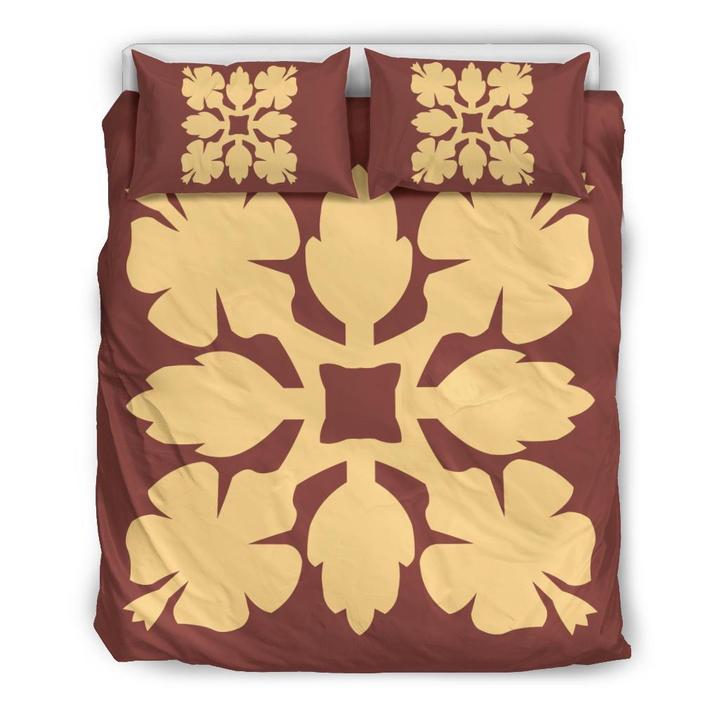 Hawaiian Bedding Set Royal Pattern - Coral - C1 Style Coral - Polynesian Pride