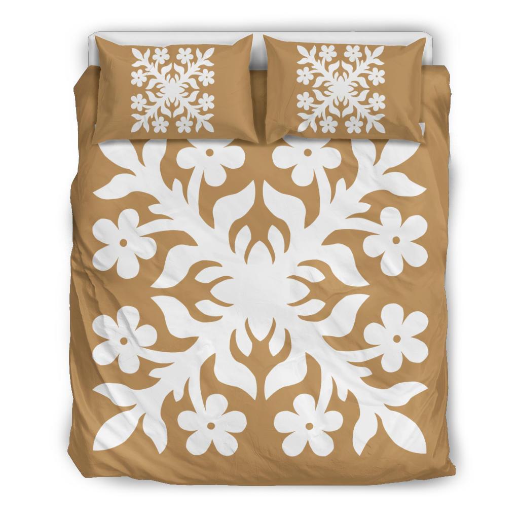 Hawaiian Bedding Set Royal Pattern - Gold - C2 Style Gold - Polynesian Pride