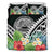 American Samoa Bedding Set - American Samoa Coat of Arms & Polynesian Tropical Flowers White - Polynesian Pride