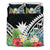 Nauru Bedding Set - Nauru Coat of Arms & Polynesian Tropical Flowers White - Polynesian Pride