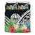 Tahiti Bedding Set - Tahiti Coat of Arms & Polynesian Tropical Flowers White - Polynesian Pride