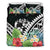 Tonga Bedding Set - Tonga Coat of Arms & Polynesian Tropical Flowers White - Polynesian Pride