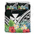 Wallis and Futuna Bedding Set - Wallis and Futuna Coat of Arms & Polynesian Tropical Flowers White - Polynesian Pride