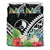 Yap Bedding Set - Yap Coat of Arms & Polynesian Tropical Flowers White - Polynesian Pride