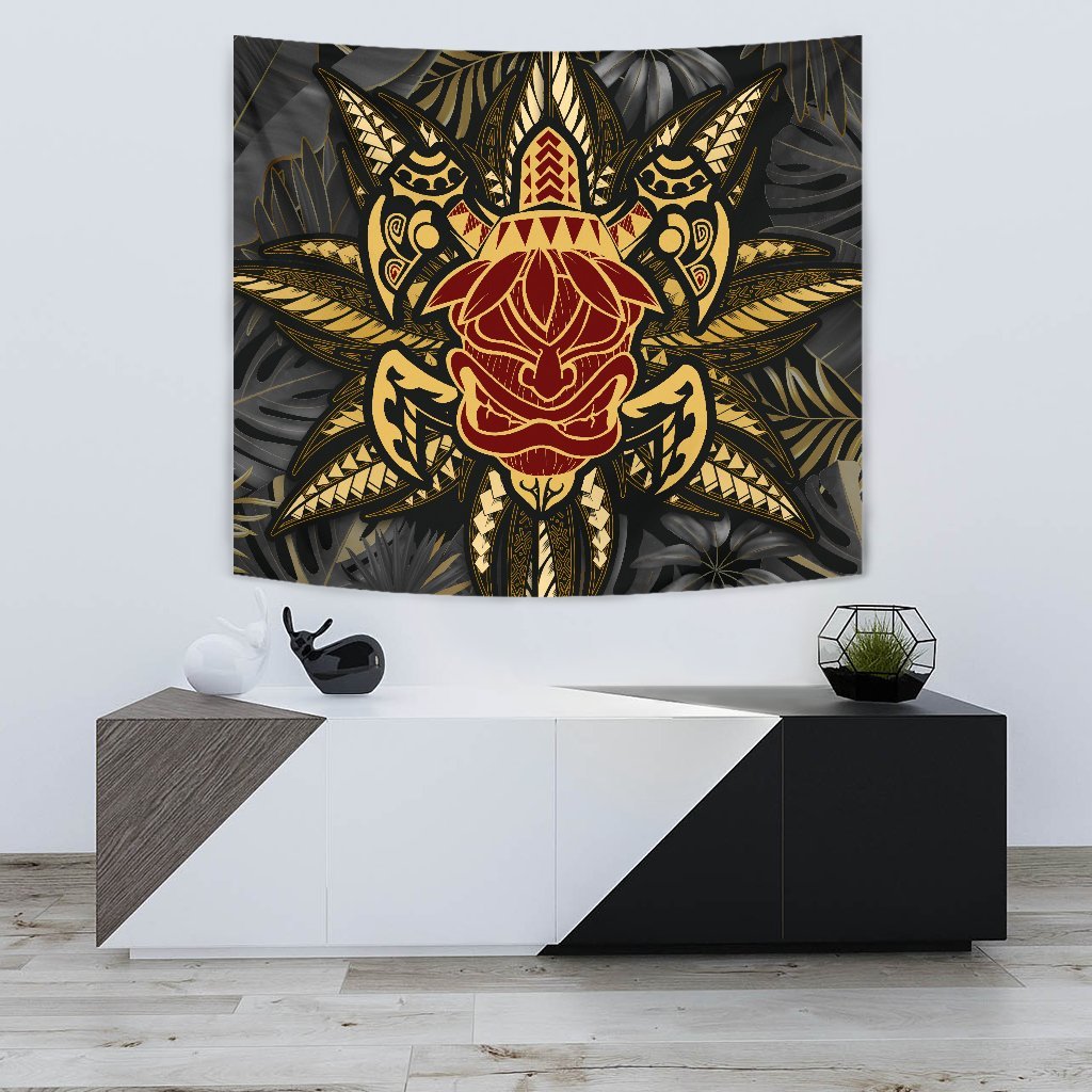 Hawaii Turtle Polynesian Tropical Gold Tapestry - Alone Style - AH Wall Tapestry 75cm*90cm Gold - Polynesian Pride