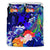 Tonga Custom Personalised Bedding Set - Humpback Whale with Tropical Flowers (Blue) - Polynesian Pride