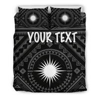 Marshall Personalised Bedding Set - Marshall Seal With Polynesian Tattoo Style ( Black) - Polynesian Pride