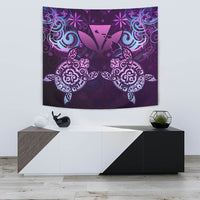 Hawaii Turtle Kanaka Maoli Tapestry - Tea Style - AH Wall Tapestry 75cm*90cm Purple - Polynesian Pride
