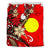 Palau Polynesian Bedding Set - Tribal Flower With Special Turtles Red Color - Polynesian Pride