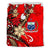 Samoa Bedding Set - Tribal Flower With Special Turtles Red Color - Polynesian Pride