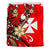 Wallis and Futuna Bedding Set - Tribal Flower With Special Turtles Red Color - Polynesian Pride