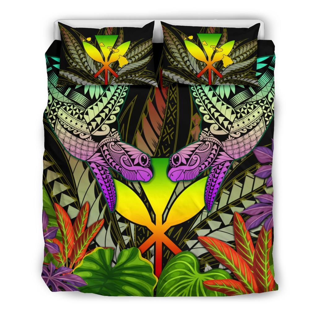 Hawaii Turtle Polynesian Tropical Bedding Set - Only Style - AH Black - Polynesian Pride